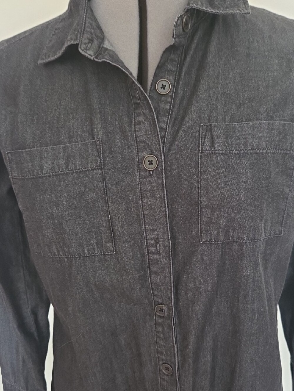 Joan Rivers Label Classic Lightweight Denim Shirt Dress